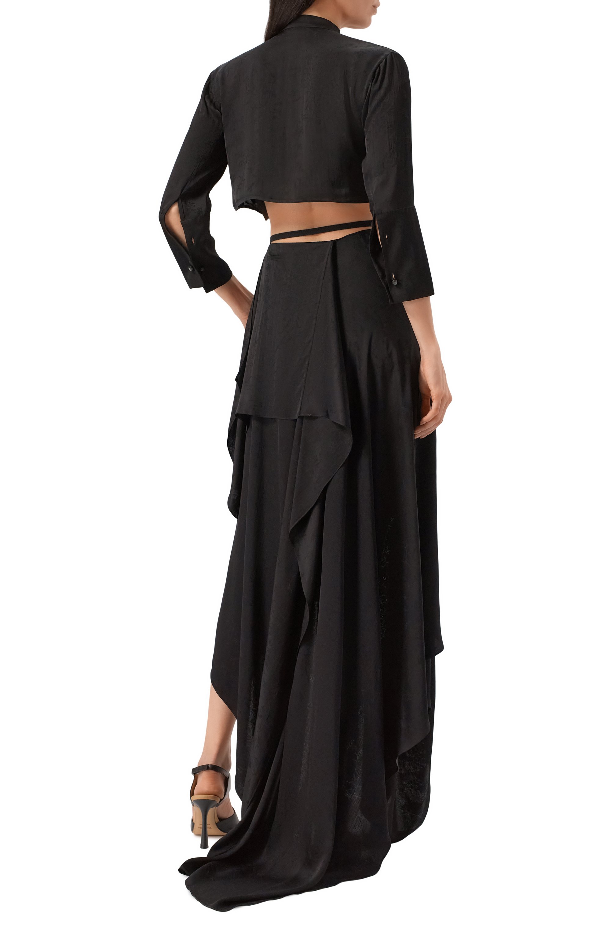 Блузка из вискозы и шелка ANN DEMEULEMEESTER черного цвета по цене 79950 руб., арт. B0012783/FA611, фото 4 Блузка из вискозы и шелка ANN DEMEULEMEESTER, арт. B0012783/FA611, фото 4