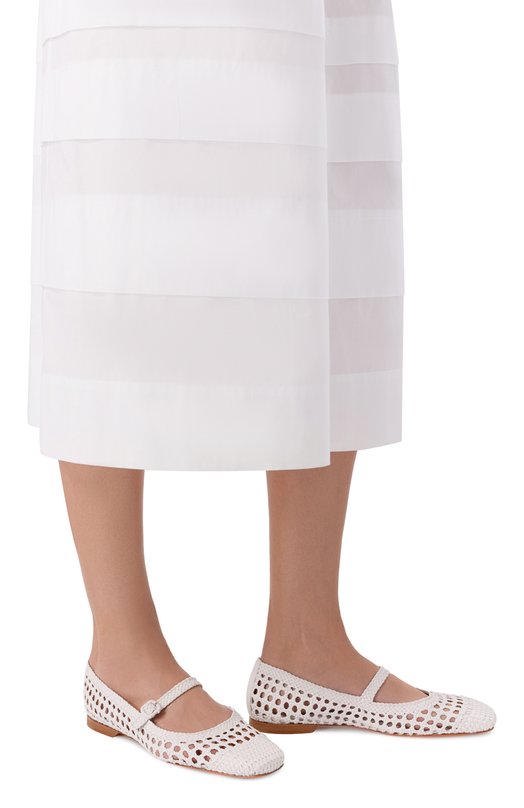 Кожаные балетки Santoni WAMG72160HA1SARX Белый  WAMG72160HA1SARX Фото 2