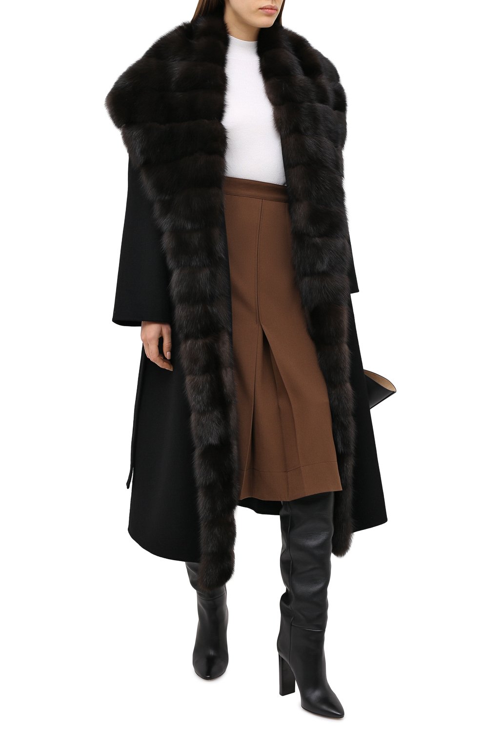 Шерстяное пальто с меховой отделкой MANZONI24, арт. 20M647-DB1Z/38-46, фото 2