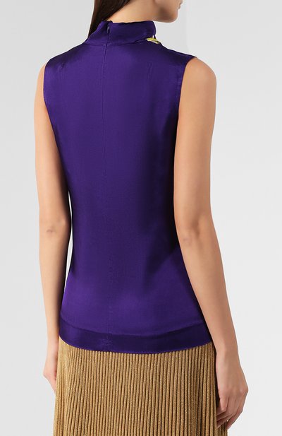 Топ из вискозы DRIES VAN NOTEN темно-синего цвета по цене 49550 руб., арт. 192-30736-8424, фото 4 Топ из вискозы DRIES VAN NOTEN, арт. 192-30736-8424, фото 4