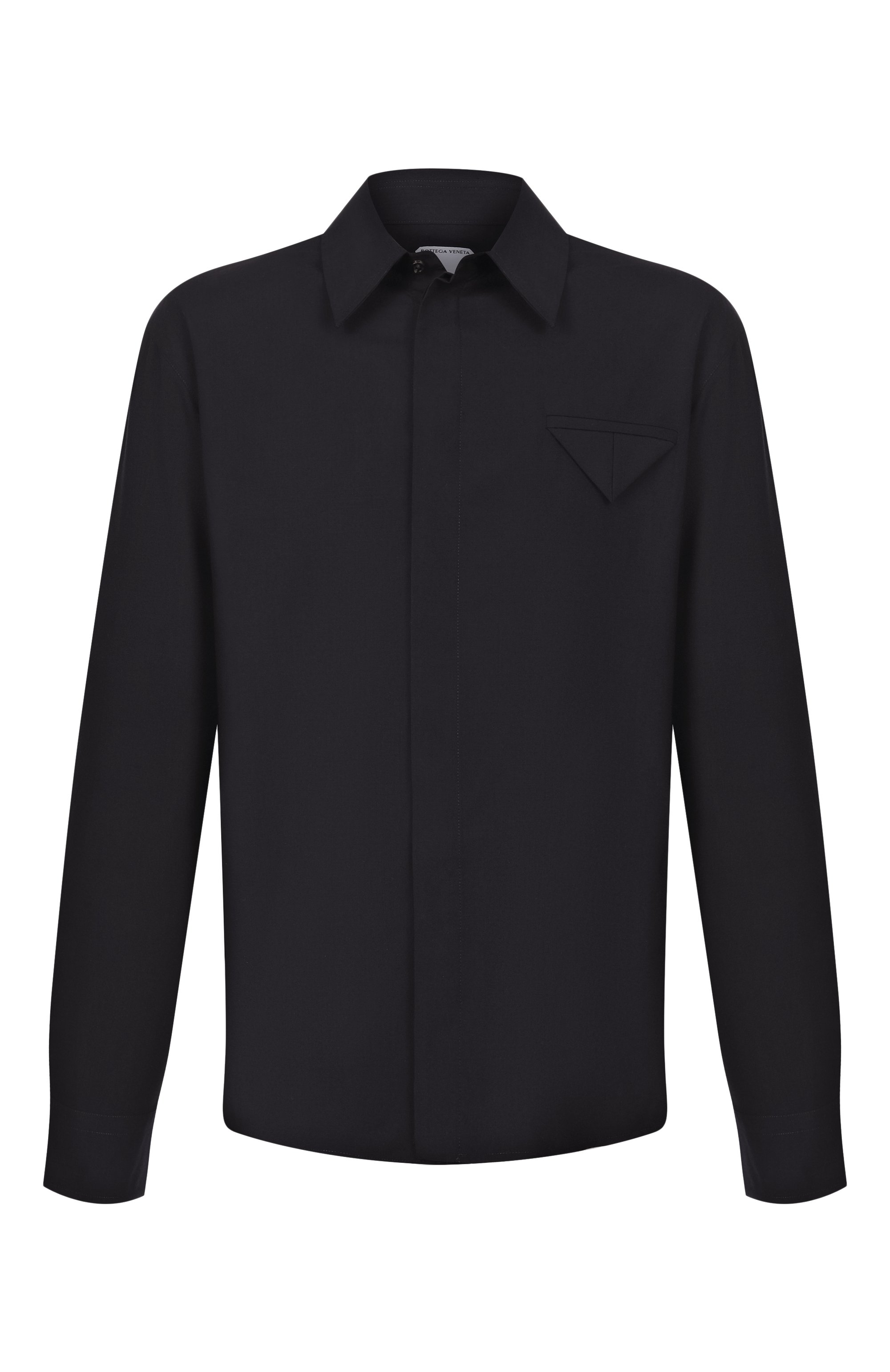 Шерстяная рубашка BOTTEGA VENETA темно-синего цвета по цене 153000 руб., арт. 703578/V4XP0, фото 1 Шерстяная рубашка BOTTEGA VENETA, арт. 703578/V4XP0, фото 1