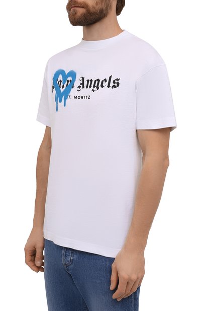 Хлопковая футболка PALM ANGELS, арт. PMAA001F21JER0020145, фото 3