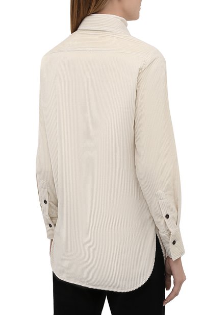 Вельветовая рубашка KITON кремового цвета по цене 94850 руб., арт. D52451K0598A, фото 4 Вельветовая рубашка KITON, арт. D52451K0598A, фото 4