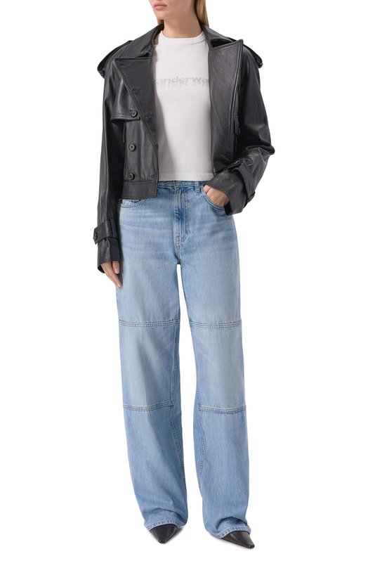 Футболка с отделкой стразами Alexander Wang 1CC1261209 Белый  1CC1261209 Фото 2