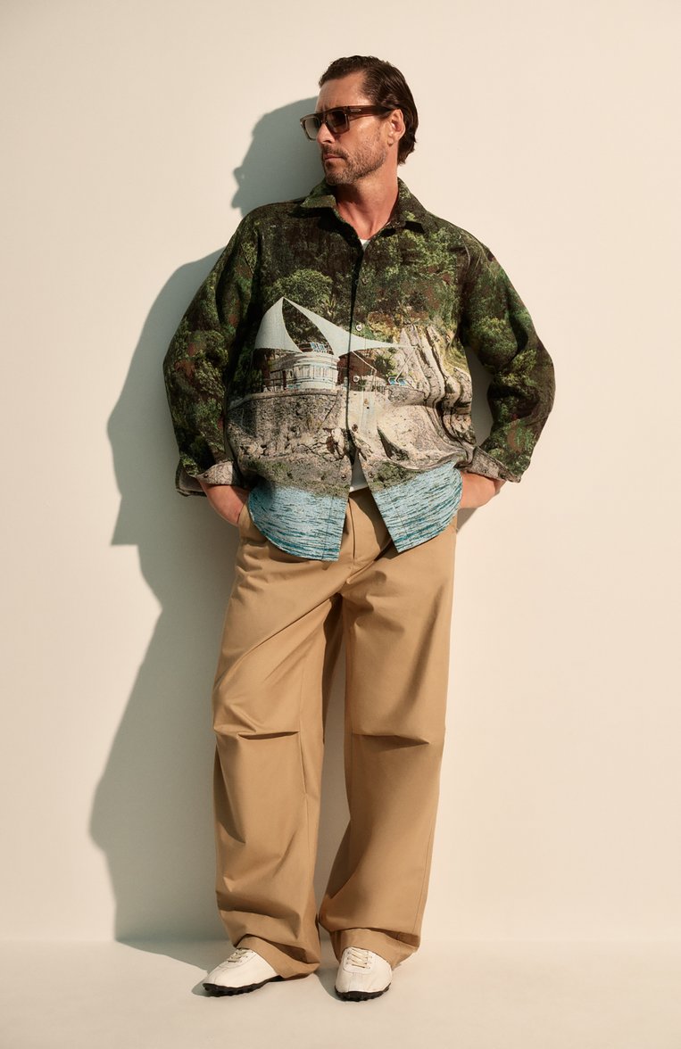 Мужская куртка-рубашка MSGM зеленого цвета, арт. 3840ME18/257055 | Фото 7 (Материал внешний: Хлопок, Синтетический материал; Рукава: Длинные; Длина (верхняя одежда): До середины бедра; Мужское Кросс-КТ: Куртка-рубашка; �Стили: Кэжуэл; Кросс-КТ: Легкие; Автоматизация состава: Проставлено; Автоматизация ТО: Проставлено)
