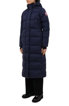 Женский пуховик alliston CANADA GOOSE темно-синего цвета, арт. 5088L | Фото 3 (Рукава: Длинные; Кросс-КТ: Пуховик; Материал внешний: Синтетический материал; Материал подклада: Синтетический материал; Стили: Кэжуэл; Материал утеплителя: Пух и перо; Длина (верхняя одежда): Длинные; Материал сплава: Проставлено; Драгоценные камни: Проставлено)