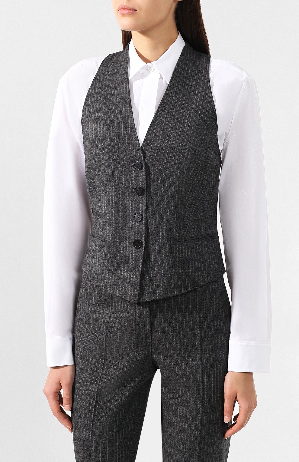 Шерстяной жилет WINDSOR серого цвета по цене 37700 руб., арт. 52 DW100 10006448, фото 3 Шерстяной жилет WINDSOR, арт. 52 DW100 10006448, фото 3