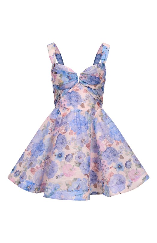 Платье изо льна и шелка Zimmermann 6493DC261 Голубой 6493DC261