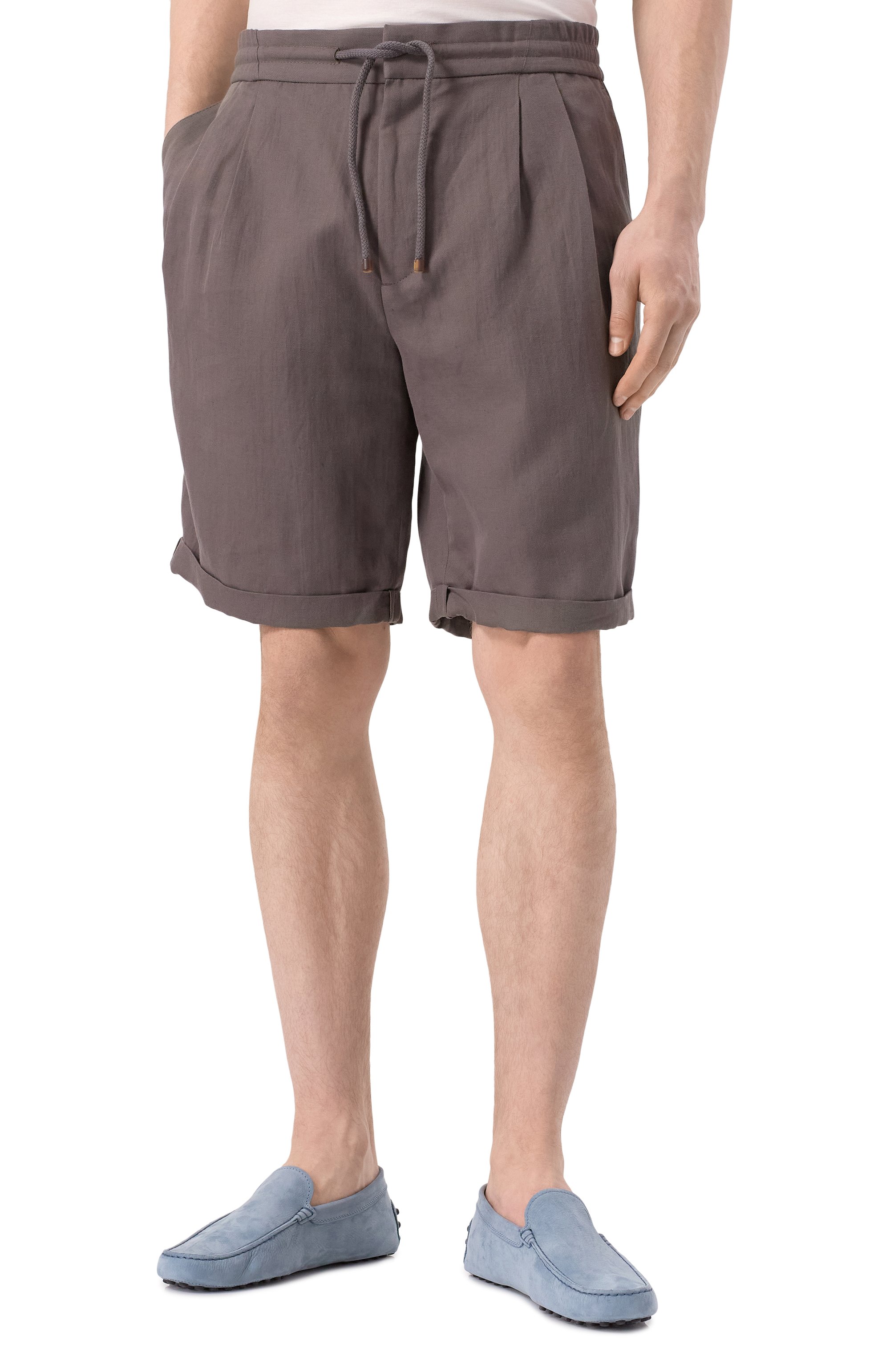 Шорты изо льн а и хлопка BRUNELLO CUCINELLI, арт. MH255U0020, фото 3