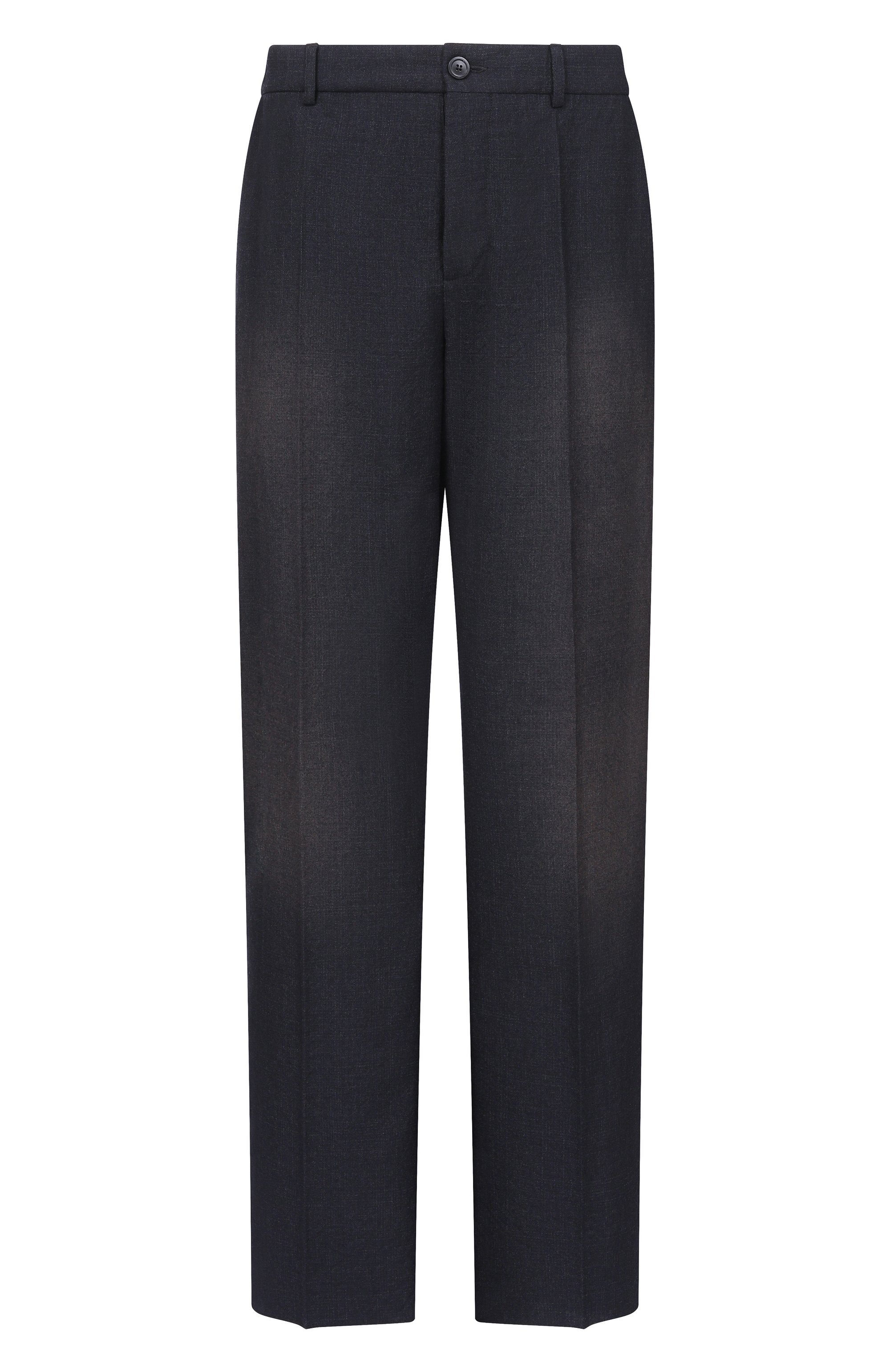 Шерстяные брюки BALENCIAGA темно-синего цвета по цене 184000 руб., арт. 857649/TQT27, фото 1 Шерстяные брюки BALENCIAGA, арт. 857649/TQT27, фото 1