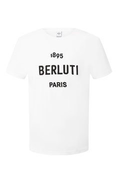 Мужская хлопковая футболка BERLUTI белого цвета, арт. R15JRS29-004 | Фото 1 (Статус проверки: Проверено, Проверена категория; Длина (для топов): Стандартные; Рукава: Короткие; Материал внешний: Хлопок; Стили: Кэжуэл; Принт: С принтом; Драгоценные камни: Проставлено; Материал сплава: Проверено, Проставлено; Мужское Кросс-КТ: Футболка-одежда; Кросс-КТ: Джерси)