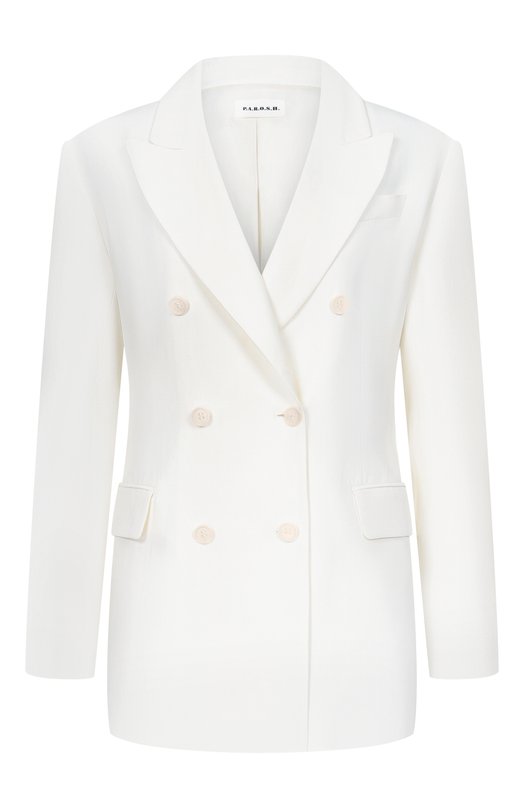 Жакет из вискозы и льна P.A.R.O.S.H. D420449/RAISA26 Белый D420449/RAISA26
