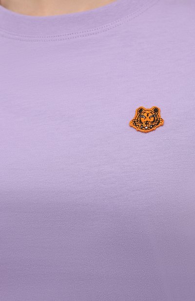 Хлопковая футболка KENZO сиреневого цвета по цене 12150 руб., арт. FB52TS8434SA, фото 5 Хлопковая футболка KENZO, арт. FB52TS8434SA, фото 5