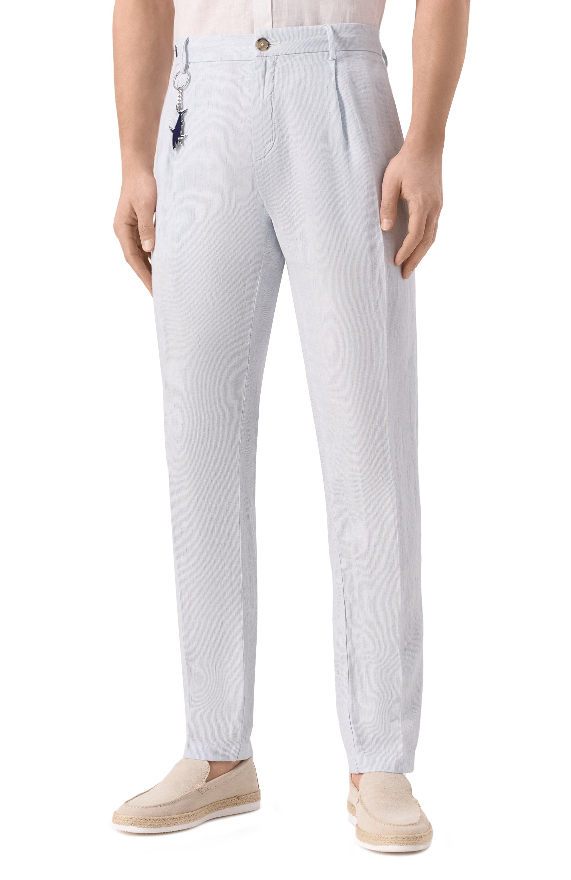 Льняные брюки PAUL&SHARK светло-голубого цвета по цене 43800 руб., арт. 25414046, фото 3 Льняные брюки PAUL&SHARK, арт. 25414046, фото 3