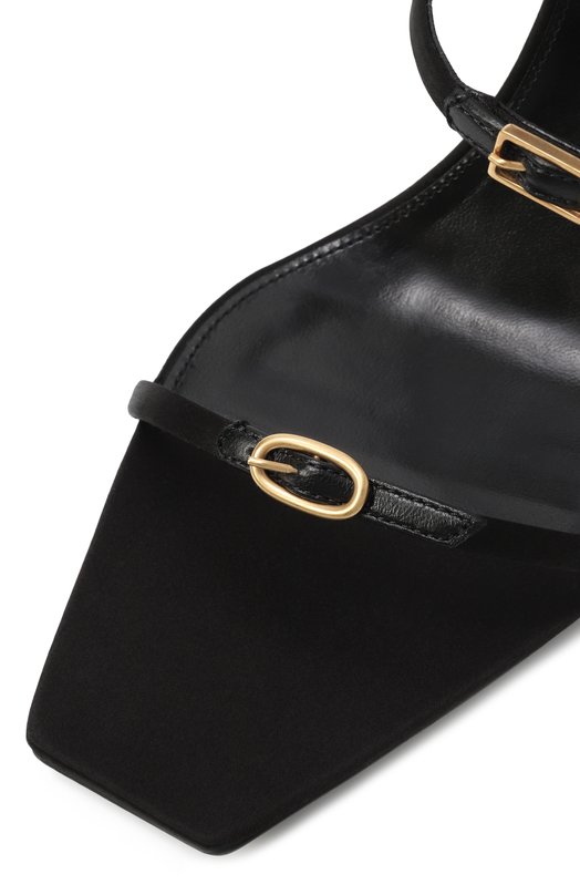 Текстильные босоножки Lydia 75 Saint Laurent 827244/9QNA0 Чёрный  827244/9QNA0 Фото 7