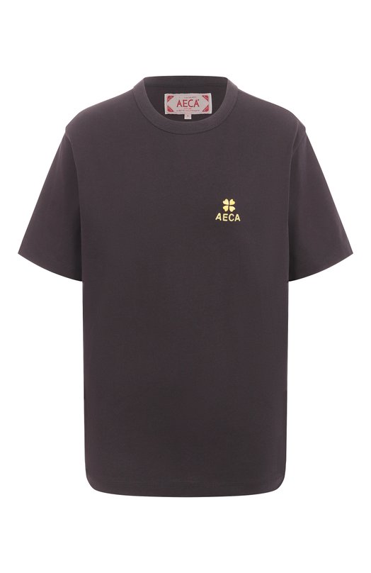 Хлопковая футболка AECA WHITE AWCMSSBDTTSST010C0.CHARCOAL (XL) Серый AWCMSSBDTTSST010C0.CHARCOAL (XL)