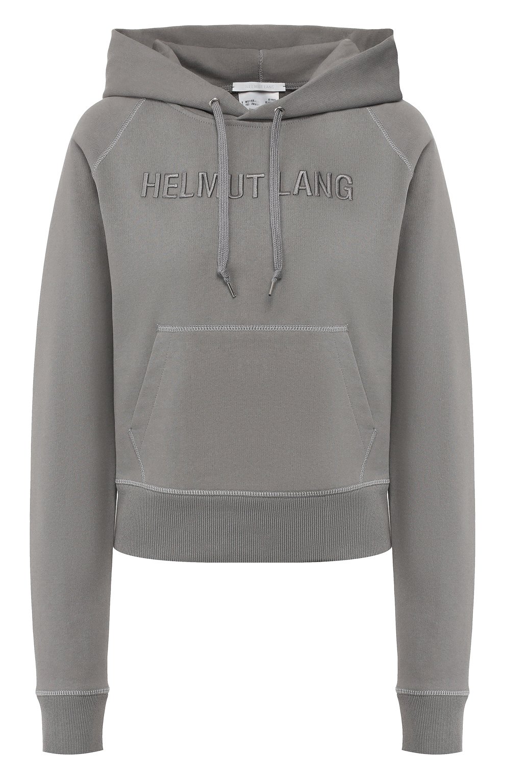Хлопковое худи HELMUT LANG серого цвета по цене 37750 руб., арт. J07DW503, фото 1 Хлопковое худи HELMUT LANG, арт. J07DW503, фото 1