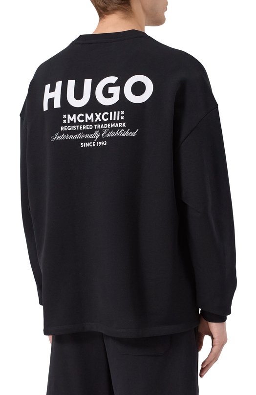 Хлопковый свитшот HUGO Blue 50510732 Чёрный  50510732 Фото 4
