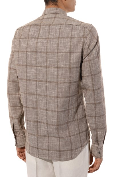 Рубашка из шерсти и шелка KITON, арт. UMCBUBAK0641C, фото 4