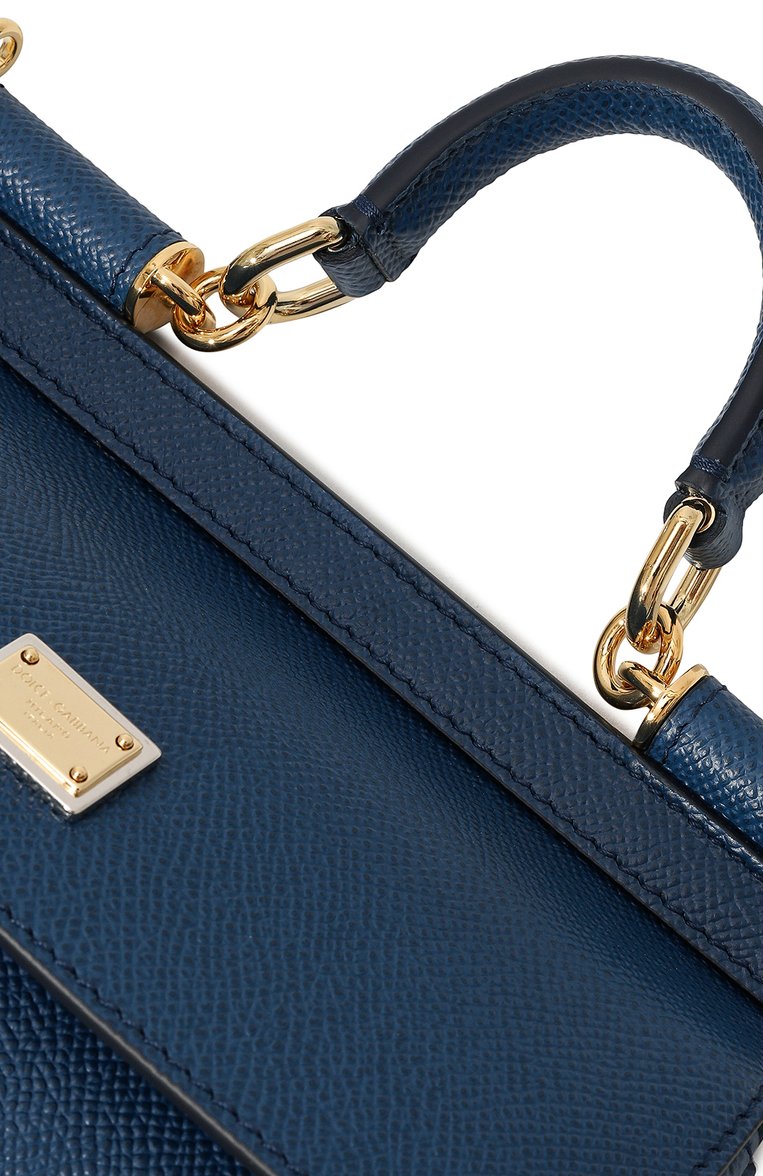 Женская сумка sicily small DOLCE & GABBANA синего цвета, арт. BB9116_BE9116/A1001_1 | Фото 3 (Материал: Натуральная кожа; Ремень/цепочка: На ремешке; Размер: small; Сумки-технические: Сумки top-handle; Автоматизация ТО: Проставлено; Автоматизация состава: Проставлено)