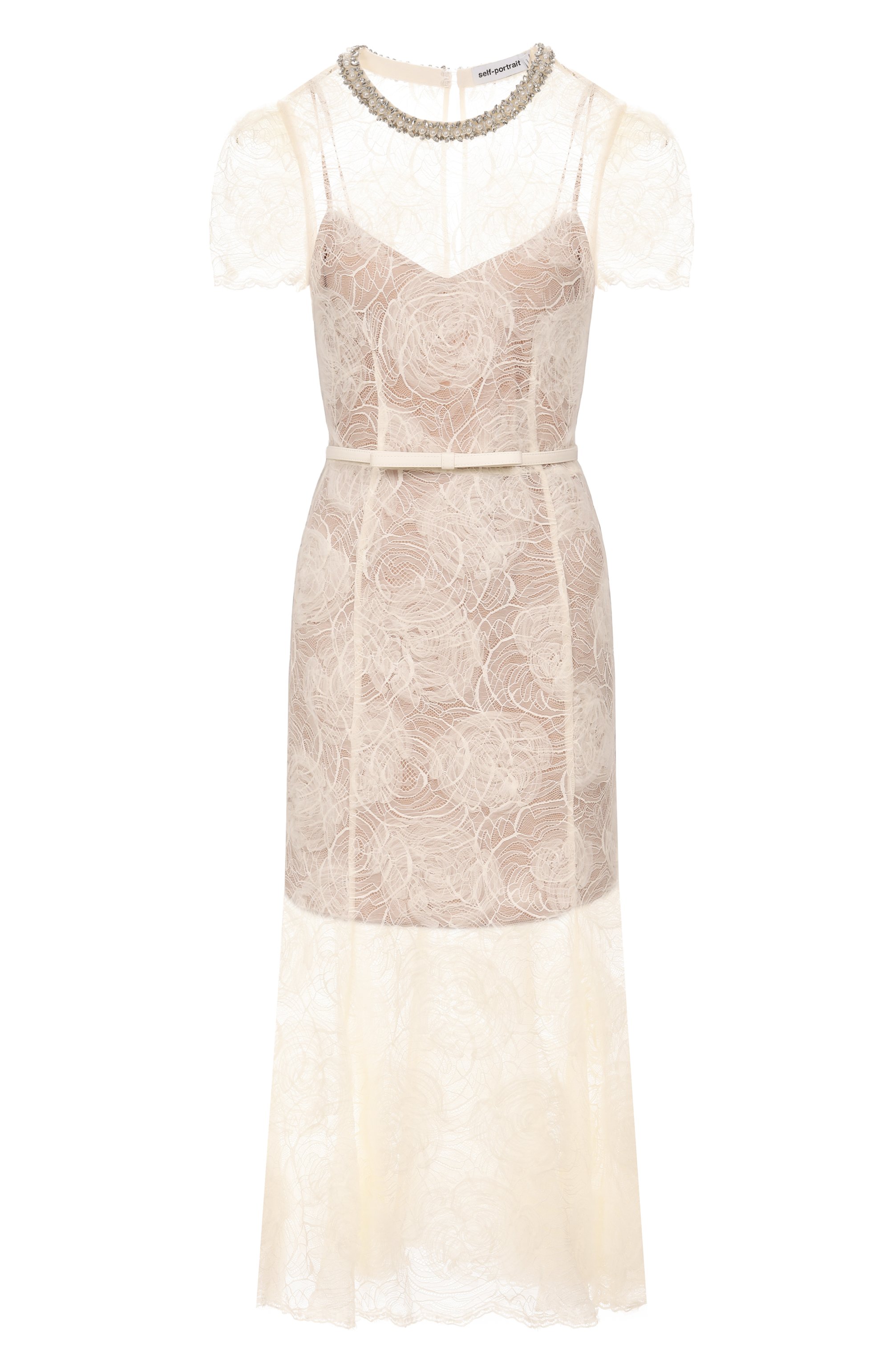 Платье с отделкой стразами SELF-PORTRAIT, арт. PF25-036M-C, фото 1