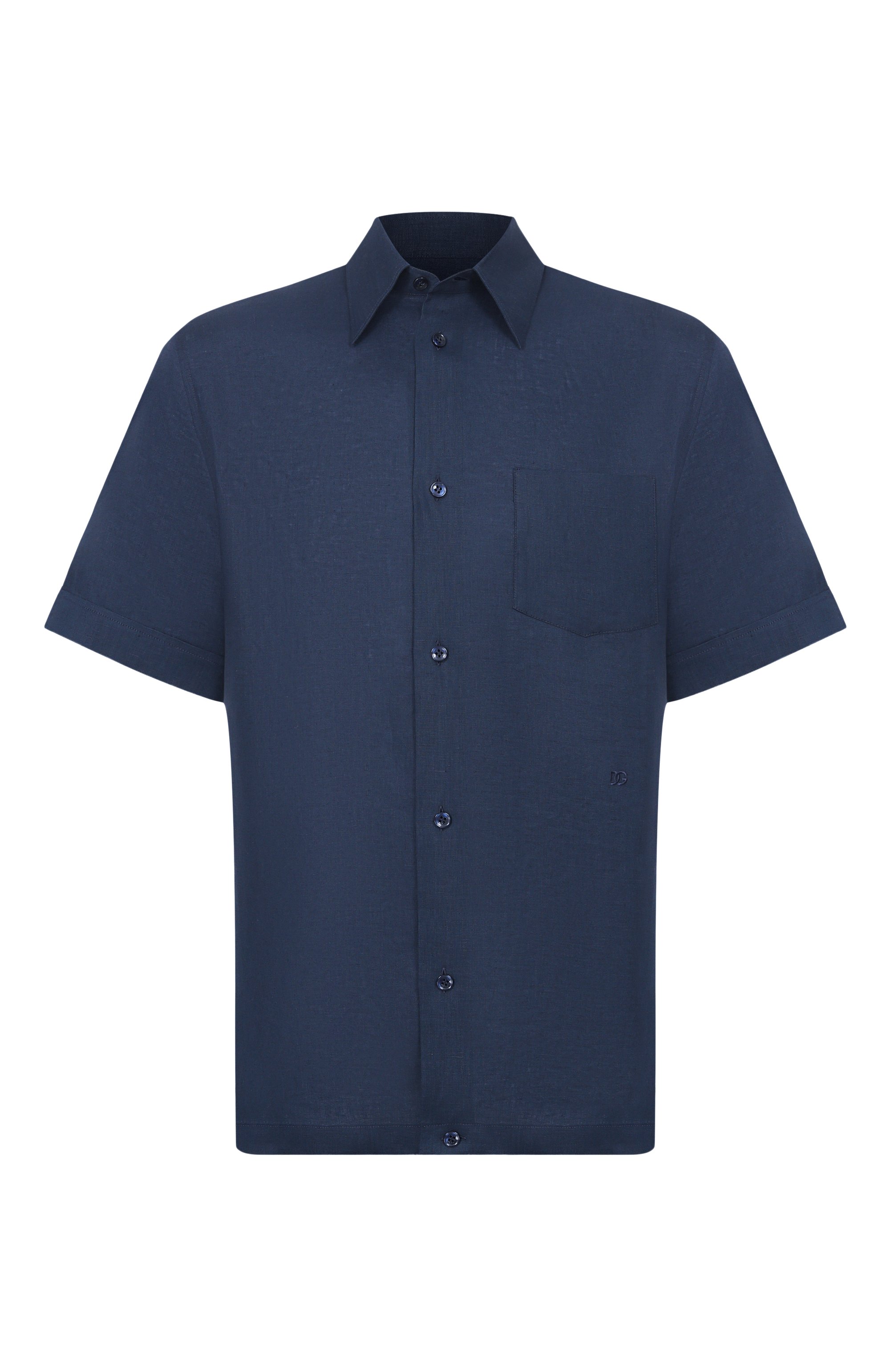 Льняная рубашка DOLCE & GABBANA темно-синего цвета по цене 89950 руб., арт. G5KE1Z/GK297, фото 1 Льняная рубашка DOLCE & GABBANA, арт. G5KE1Z/GK297, фото 1