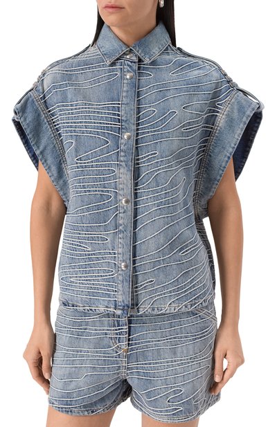 Джинсовый жилет IRO голубого цвета по цене 52750 руб., арт. WM100VALENTINA, фото 3 Джинсовый жилет IRO, арт. WM100VALENTINA, фото 3