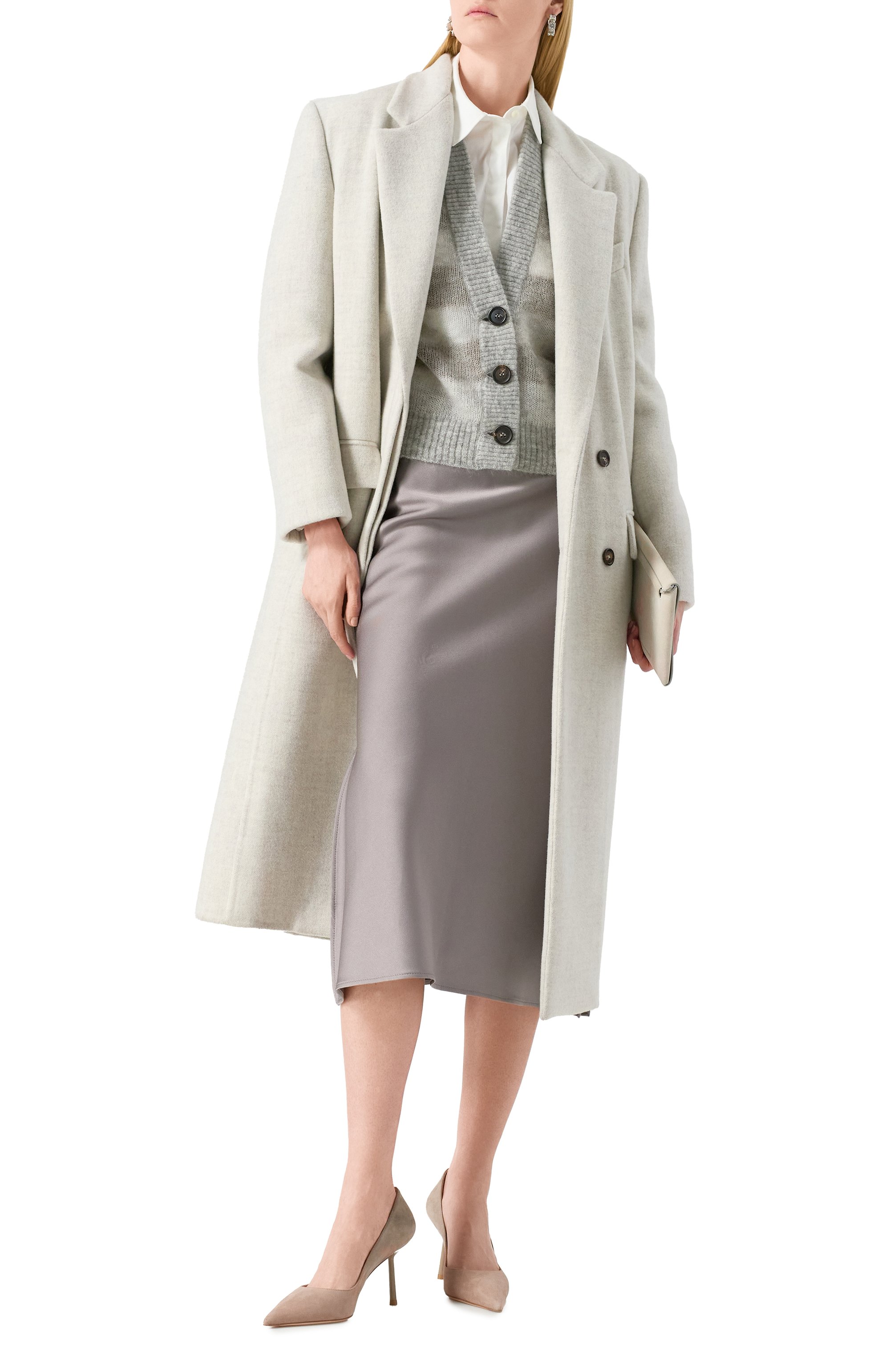 Атласная юбка BRUNELLO CUCINELLI, арт. MPH38G3414, фото 2