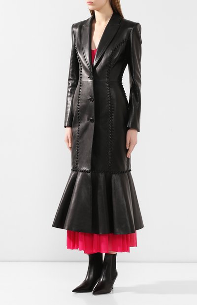 Кожаное пальто ALEXANDER MCQUEEN, арт. 610866/Q5ACY, фото 3