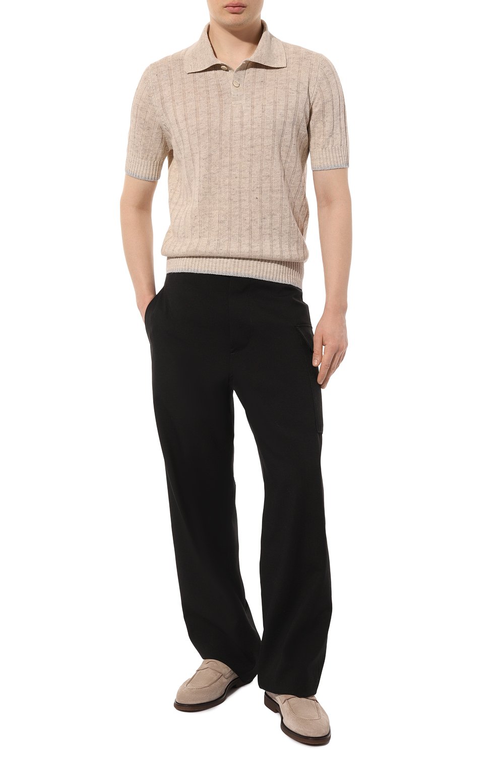 Поло изо льна и хлопка BRUNELLO CUCINELLI, арт. M2L70B2256, фото 2