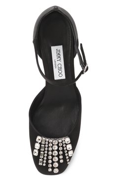 Женские текстильные туфли verity block heel 45 JIMMY CHOO черного цвета, арт. VERITY/BH 45/GK0 | Фото 6 (Подошва: Плоская; Материал внешний: Текстиль; Каблук высота: Низкий; Материал сплава: Проставлено; Драгоценные камни: Проставлено; Материал внутренний: Натуральная кожа; Каблук тип: Устойчивый)