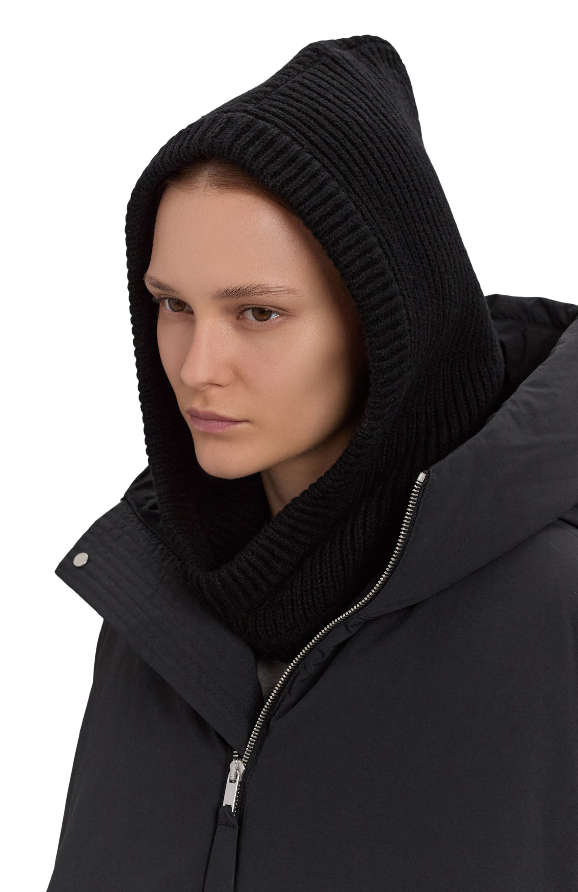 Кашемировый капор RICK OWENS черного цвета по цене 43650 руб., арт. RP02E4481/WSBR, фото 2 Кашемировый капор RICK OWENS, арт. RP02E4481/WSBR, фото 2
