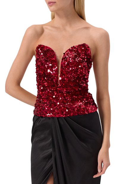 Топ-корсет с отделкой пайетками SELF-PORTRAIT, арт. RS25044TR, фото 3