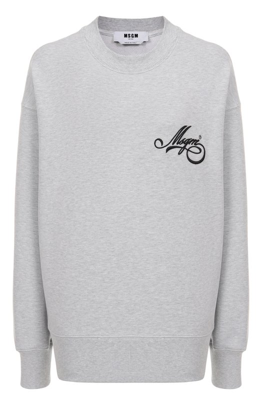 Хлопковый свитшот MSGM 3941MDM80/257793 Серый 3941MDM80/257793