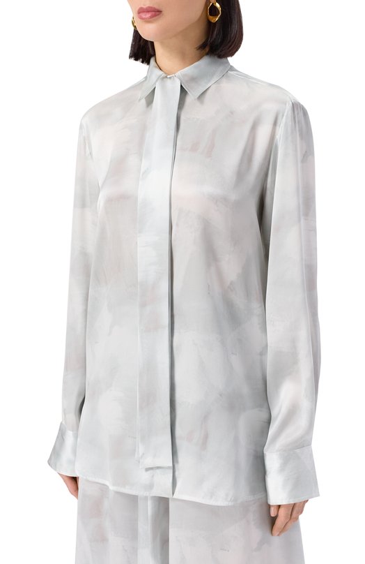 Атласная рубашка Kiton D48407K0926E02_3 Серый  D48407K0926E02_3 Фото 3