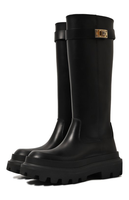 Кожаные сапоги Dolce & Gabbana CU1070/AB640 Чёрный CU1070/AB640