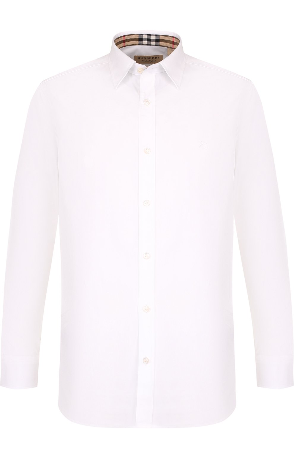 Хлопковая рубашка с воротником кент BURBERRY, арт. 8003071, фото 1