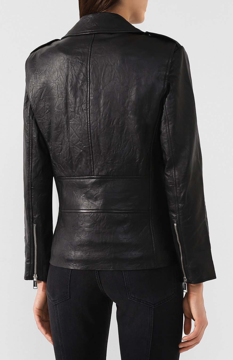 Кожаная куртка MICHAEL MICHAEL KORS черного цвета по цене 47800 руб., арт. MU92J0K2A3, фото 4 Кожаная куртка MICHAEL MICHAEL KORS, арт. MU92J0K2A3, фото 4