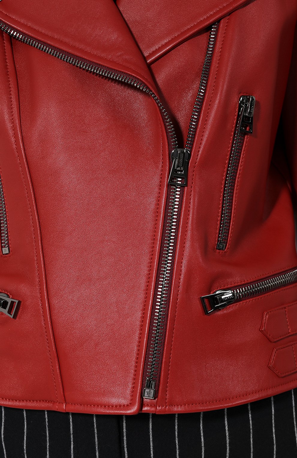 Приталенная кожаная куртка с косой молнией TOM FORD, арт. GIL490-LEX155, фото 5