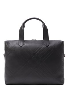 Мужская портфель BURBERRY черного цвета, арт. 8101921 | Фото 1 (Ремень/цепочка: На ремешке; Размер: large; Материал: Натуральная кожа; Сумки-технические: Портфели)