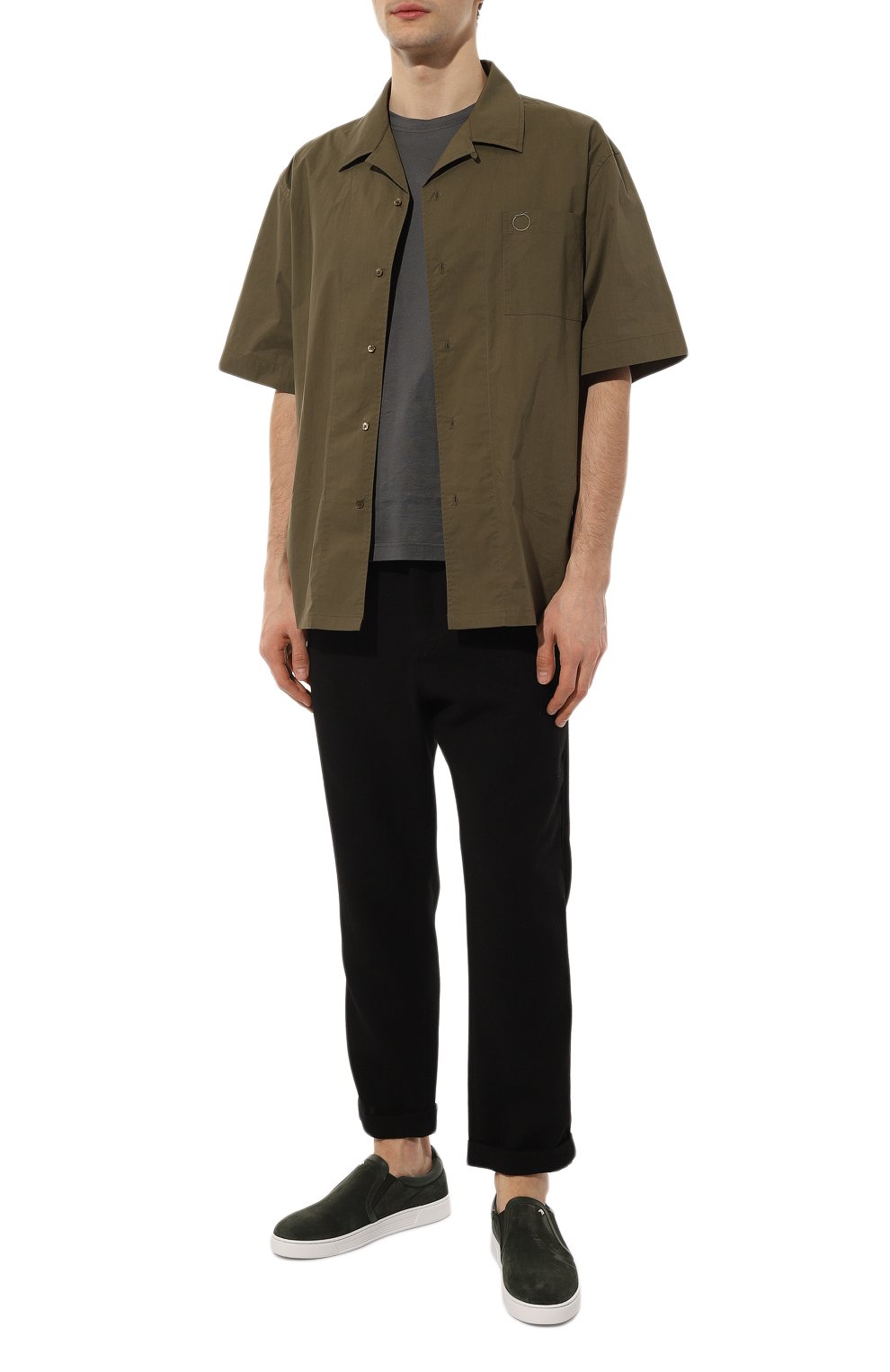 Замшевые слипоны STEFANO RICCI темно-зеленого цвета по цене 108000 руб., арт. UF50_G2261/SDPWY, фото 2 Замшевые слипоны STEFANO RICCI, арт. UF50_G2261/SDPWY, фото 2