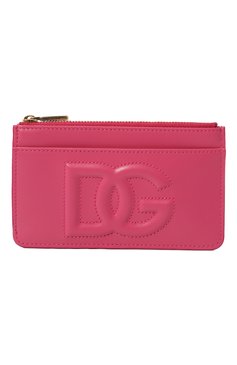Женский кожаный футляр для кредитных карт DOLCE & GABBANA розового цвета, арт. BI1261/AG081 | Фото 1 (Re-sync: On; Материал: Натуральная кожа; Материал сплава: Проставлено; Нос: Не проставлено)