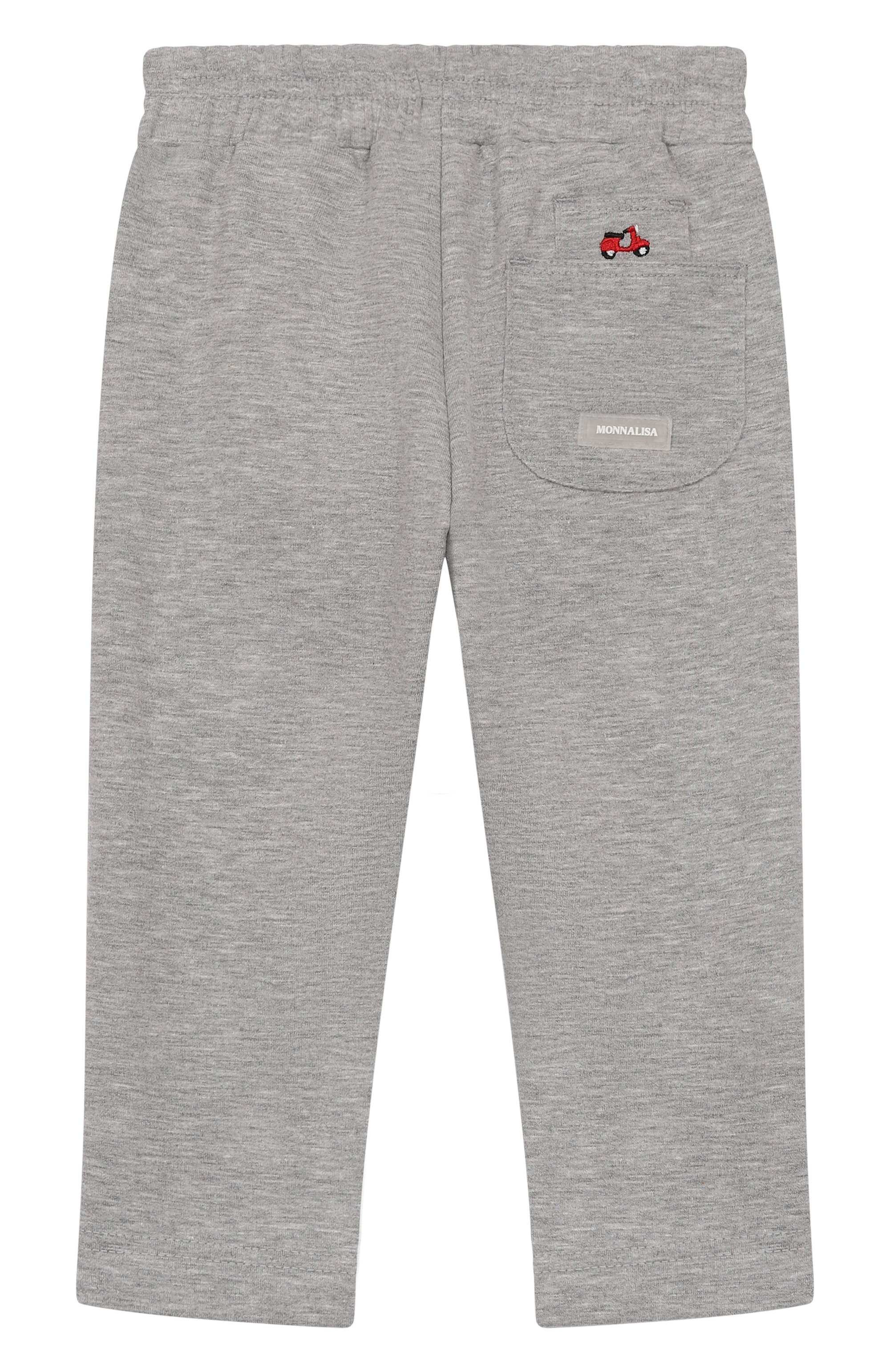 Хлопковые брюки MONNALISA серого цвета по цене 12200 руб., арт. 28F404, фото 2 Хлопковые брюки MONNALISA, арт. 28F404, фото 2