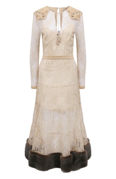 Женское платье с отделкой из меха норки YANA DRESS, арт. 1-23/8-144-КП151МН