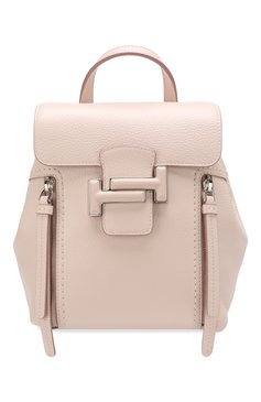 Женский рюкзак double t TOD’S светло-розового цвета, арт. XBWD0TG0100JM7 | Фото 1 (Материал: Натуральная кожа; Размер: medium; Статус проверки: Проверена категория; Ремень/цепочка: На ремешке; Стили: Кэжуэл)