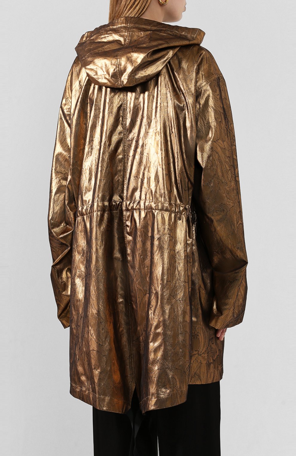 Шелковый плащ DRIES VAN NOTEN бронзового цвета по цене 157500 руб., арт. 201-10236-9366, фото 4 Шелковый плащ DRIES VAN NOTEN, арт. 201-10236-9366, фото 4