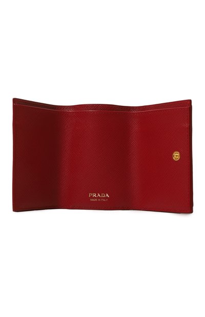 Кожаный кошелек PRADA красного цвета по цене 56000 руб., арт. 1MH021-QWA-F068Z, фото 3 Кожаный кошелек PRADA, арт. 1MH021-QWA-F068Z, фото 3