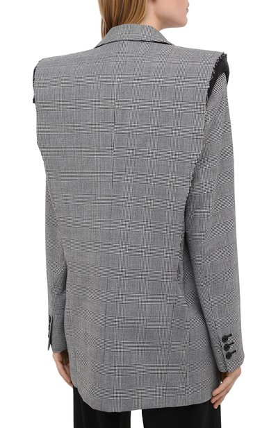 Шерстяной жакет VETEMENTS серого цвета по цене 217500 руб., арт. WAH21JA021 1208/BLACK/WHITE CHECK, фото 5 Шерстяной жакет VETEMENTS, арт. WAH21JA021 1208/BLACK/WHITE CHECK, фото 5