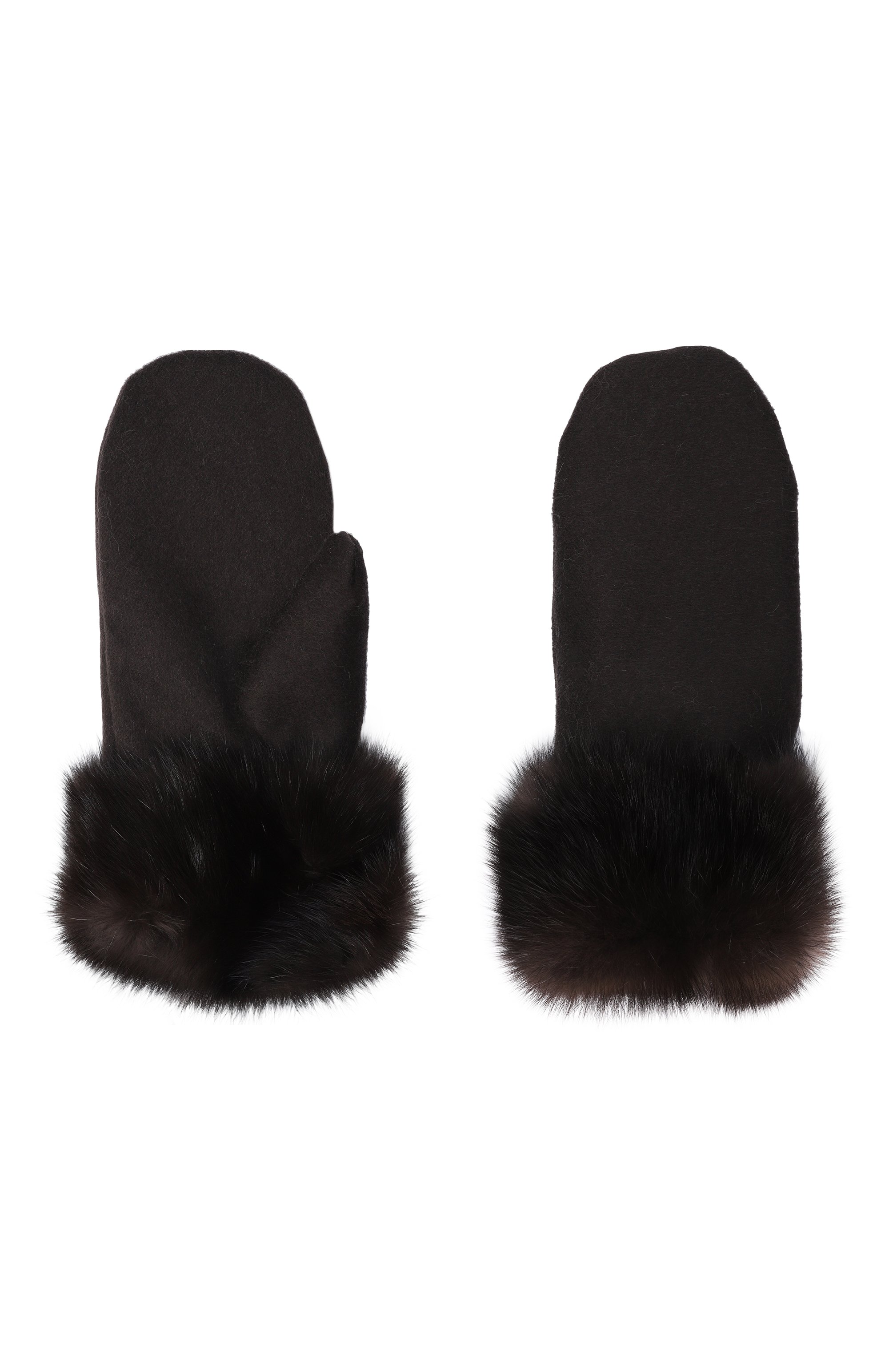 Кашемировые варежки с мехом соболя и норки MVST, арт. MGL-03 SABLE FARM NO SILVER+CASHMERE+MINK, фото 2