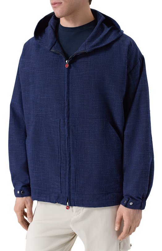 Куртка из шерсти и шелка Kiton UMC015K0629G03 Синий  UMC015K0629G03 Фото 3